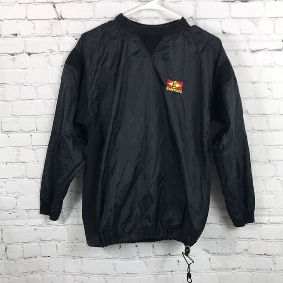 Easton Boys XL Warm-up Windbreaker Jacket vented , ribbed collar & cuffs Black - Picture 1 of 10